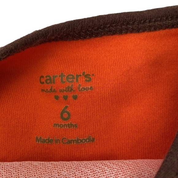 Carter’s Orange Graphic Baby Bodysuit “Bananas Over Mommy” 6M - Picture 6 of 12